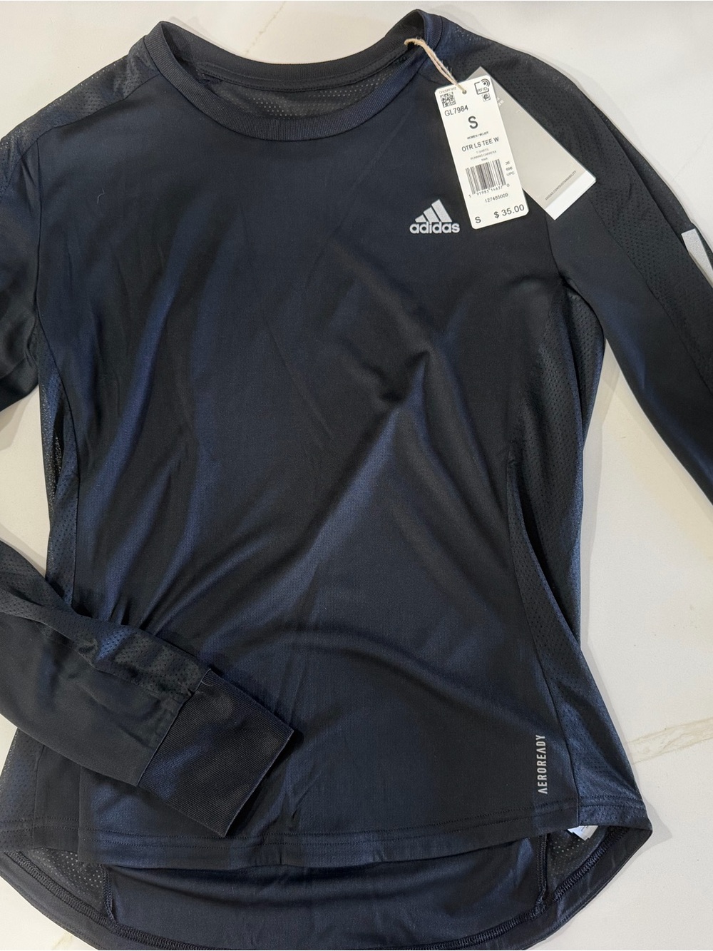 adidas Black Long-Sleeve AEROREADY Performance Tee